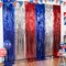 4th of July Decorations,Red White and Blue 3 Pack Tinsel Foil Fringe Curtains